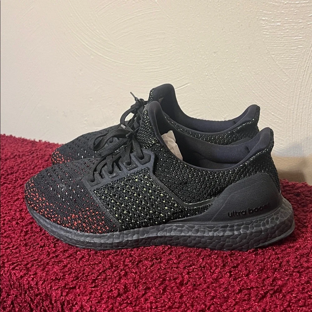 Adidas Mens Ultra Boost Clima Core Black / Solar Red Knit Shoes AQ0482 Size 11 - Picture 1 of 15